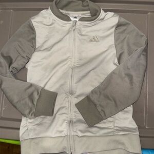 Adidas Light Gray  Jacket with Olive Sleeves